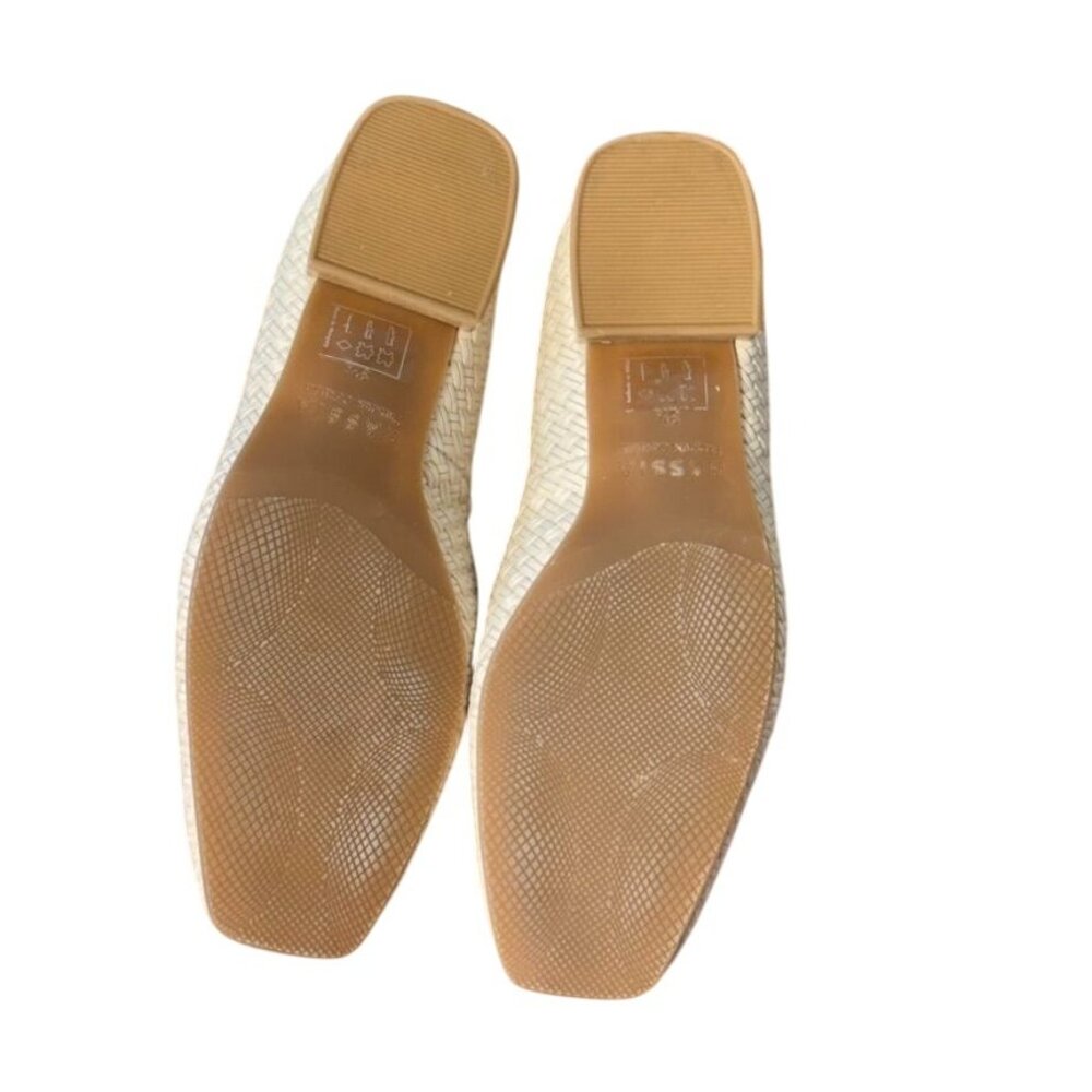 Hassia Womens Comfort Fit Woven Leather Loafers UK Size 3.5 Beige Slip-On Shoes - Picture 6 of 9